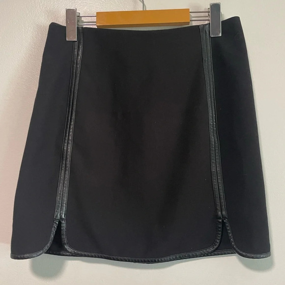 Joe Fresh Black Skirt with Leather Trim - Size 0 - Picture 3 of 7